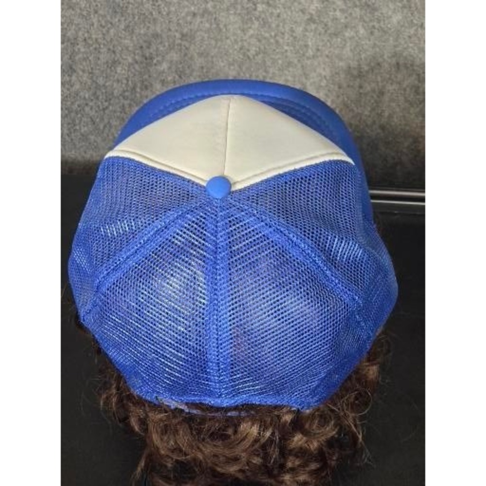 VTGg Mohrs BJ Control Systems Blue White Mesh Back Trucker Hat Snapback Cap Work - Picture 7 of 8